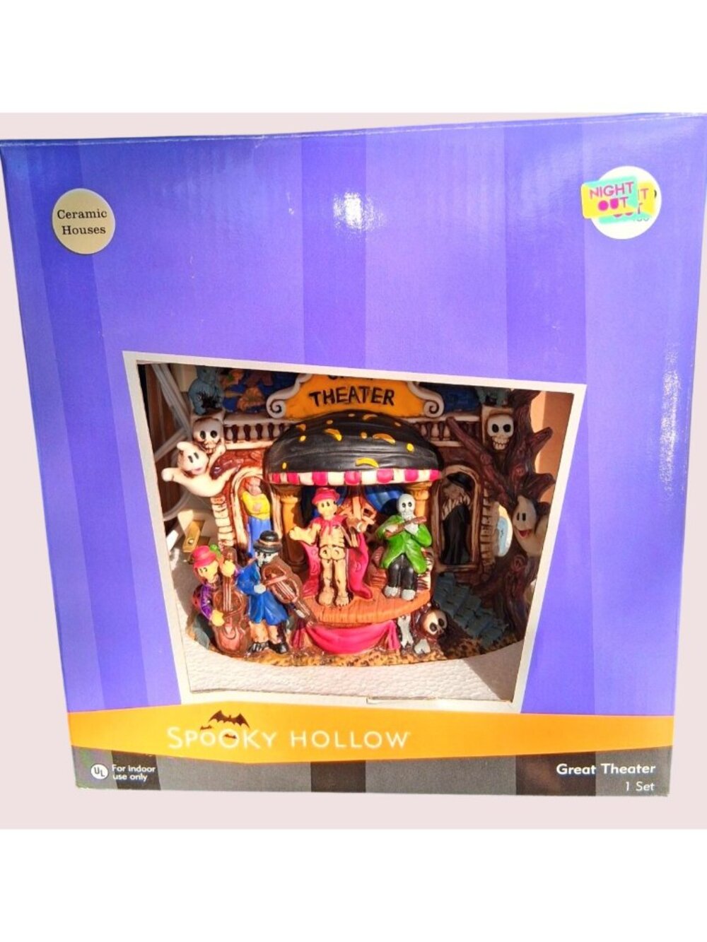 Spooky Hollow Great Theater Ceramic Halloween Lighted House Indoor Decor